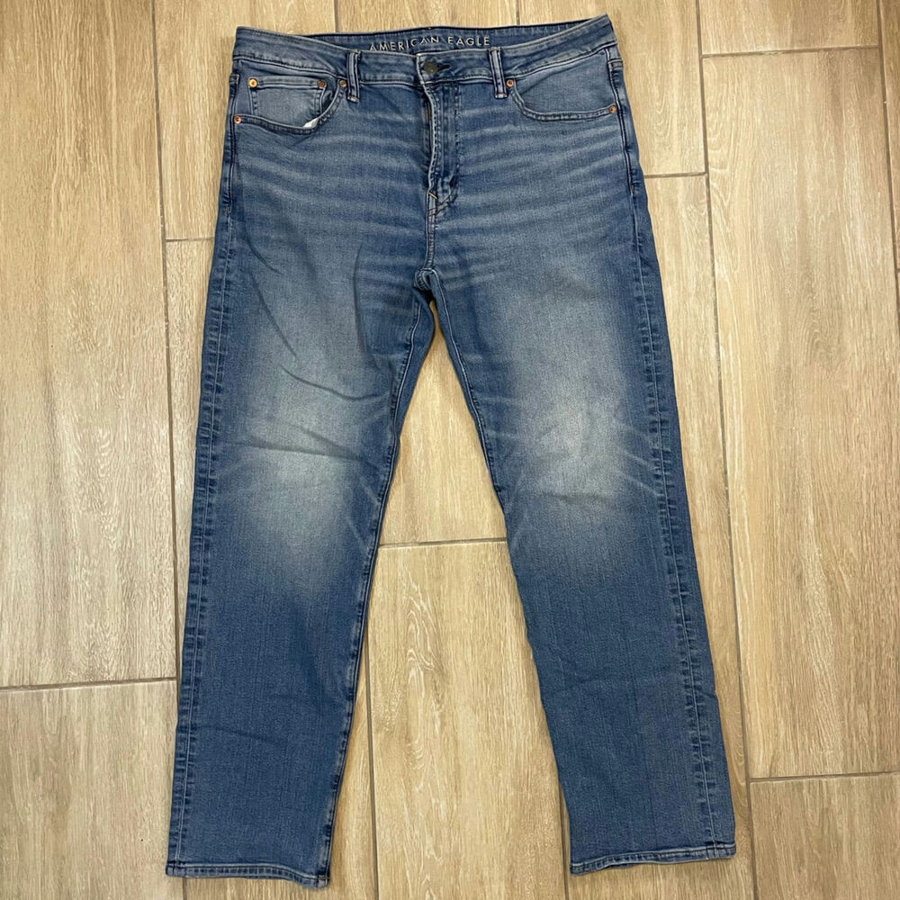 American Eagle Men’s Jeans 36x32 Original Straight Fit Medium Wash Stretch Denim